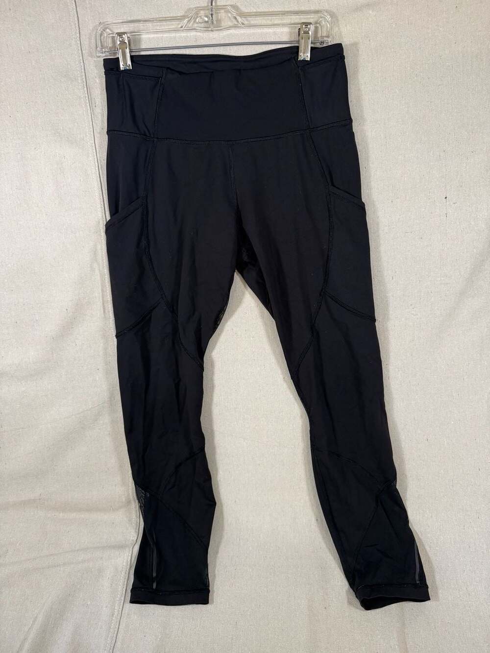 Lululemon Hit It Crop Black Mesh High-Rise Leggings